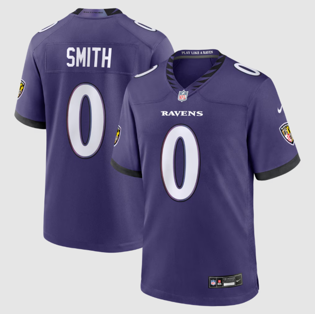 Baltimore Ravens Roquan Smith Purple Team Game Jersey