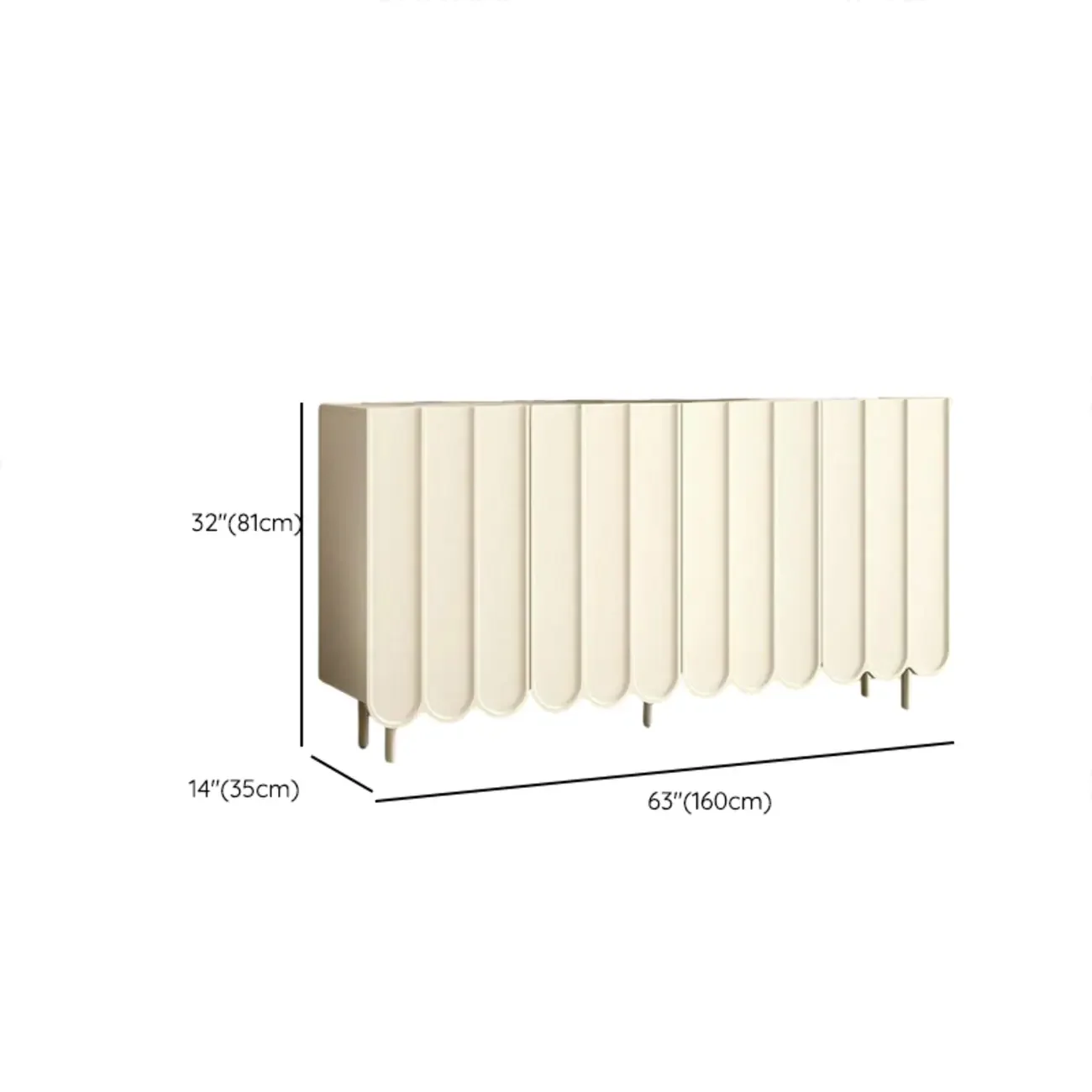 Entryway White Wooden Fluted Front Shoe Cabinet