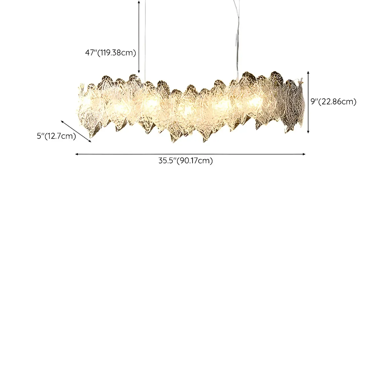 Modern Gold Glass Adjustable Kitchen Island Pendant Light