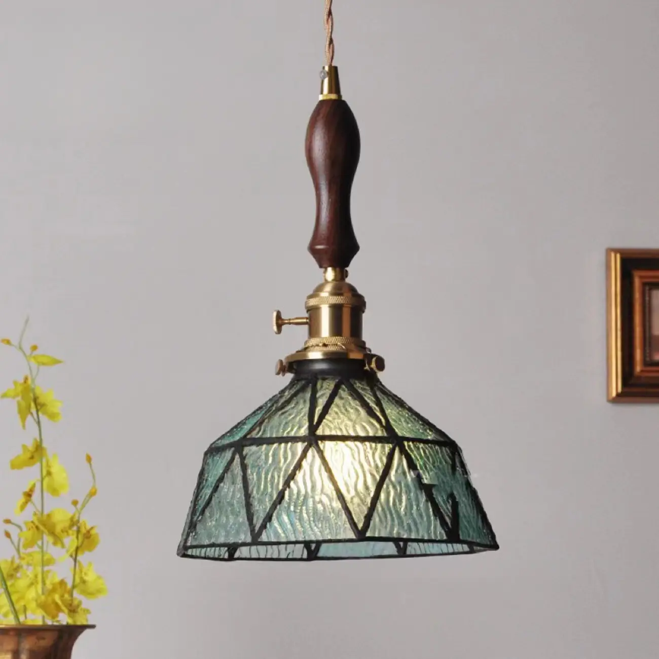 Modern Geometric Glass LED Hanging Pendant Light