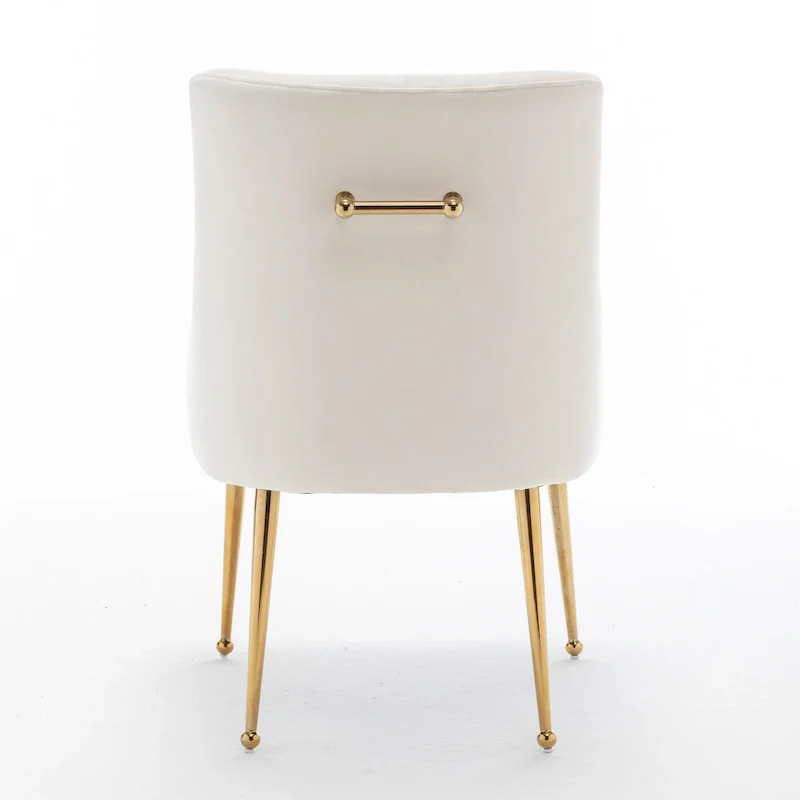 Velvet Upholstered Dining Chair Set of 4, Modern Glam Armless Side Chair