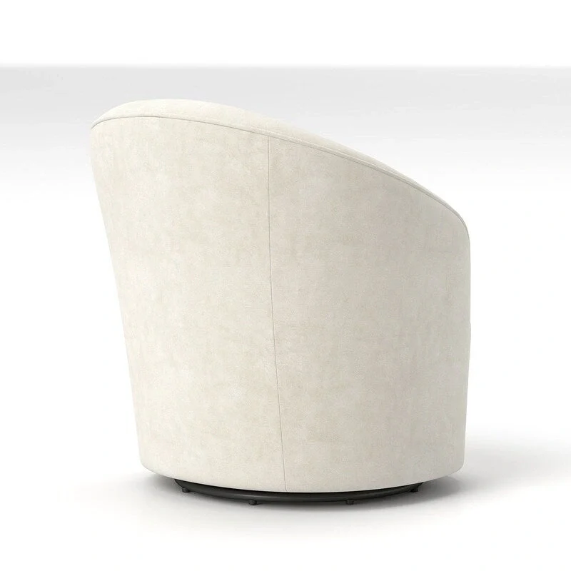 SEYNAR Modern Velvet Upholstered 360 Degree Swivel Barrel Chair with Button Tufted Back