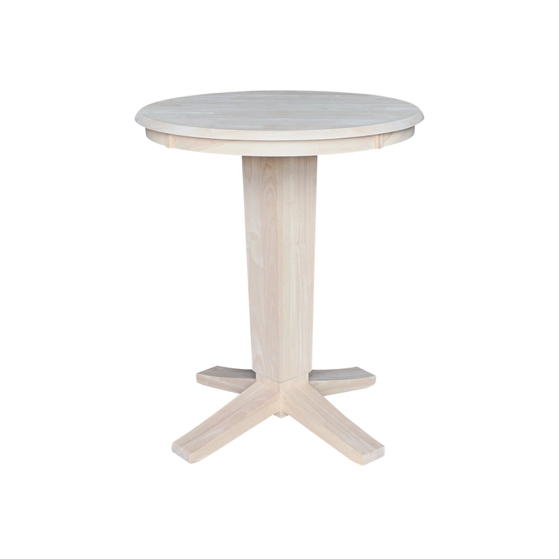 30 in Solid Wood Round Top Counter Height Dining Table with 2 Stools