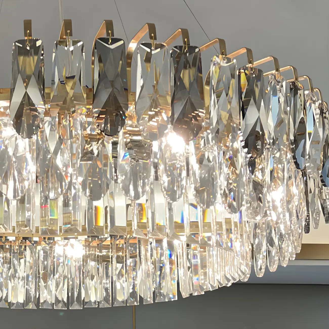 Elegant Modern Oval Clear Crystal Chandelier