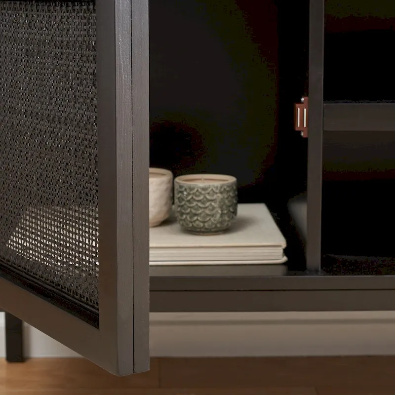 Cristen 1 Shelf Rattan Media Stand - 54  W x 15  D x 22  H - 54Wx15Dx22H