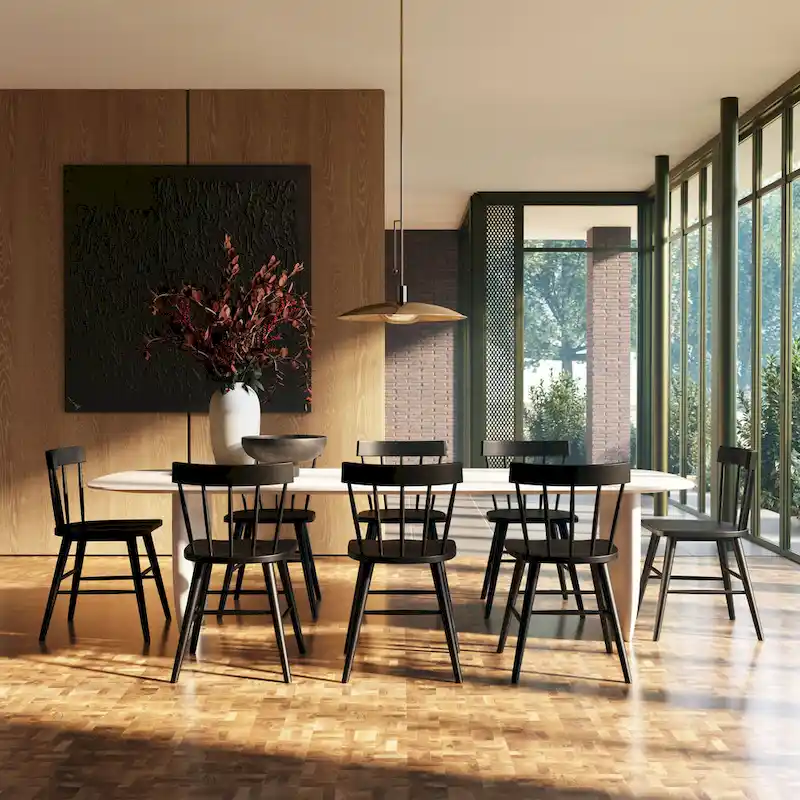 Hava Dining Chair - Solid Oak Wood with Spindle-Back