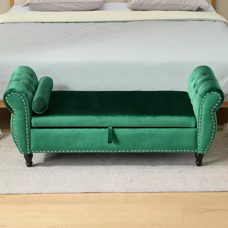 Christopher Knight Home Max Modern Velvet Upholstered Tufted Storage Ottoman