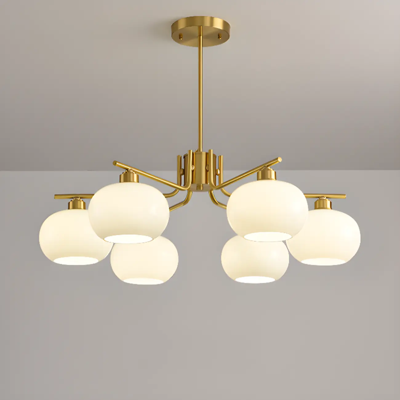 Modern Glass Globe Chandelier Adjustable Hanging Length