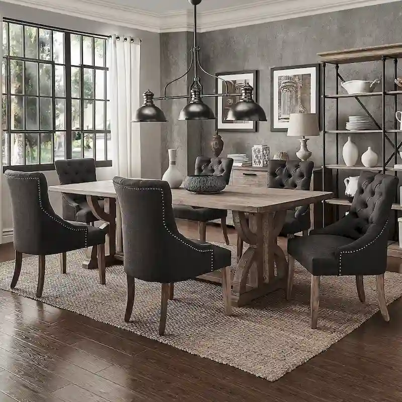 Paloma Farmhouse Reclaimed Wood 7-Piece Dining Set by