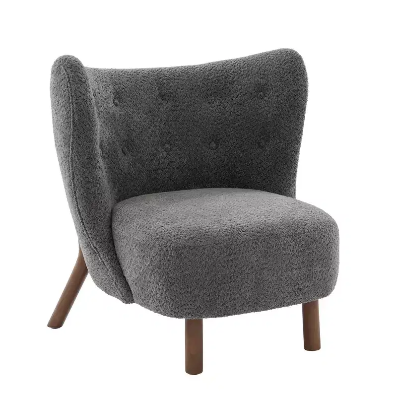 Christopher Knight Home Aurora Accent Chair with Curved Back and Birch Wood Legs
