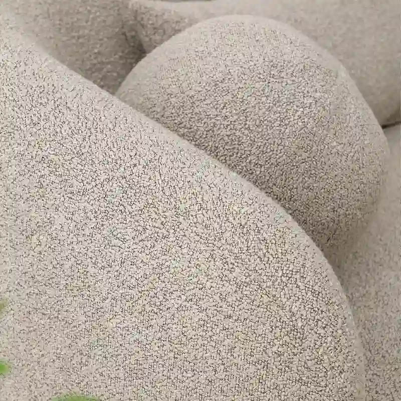 Boucle Loveseat - Natural Fabric, Mid-Century Modern, Seats 2