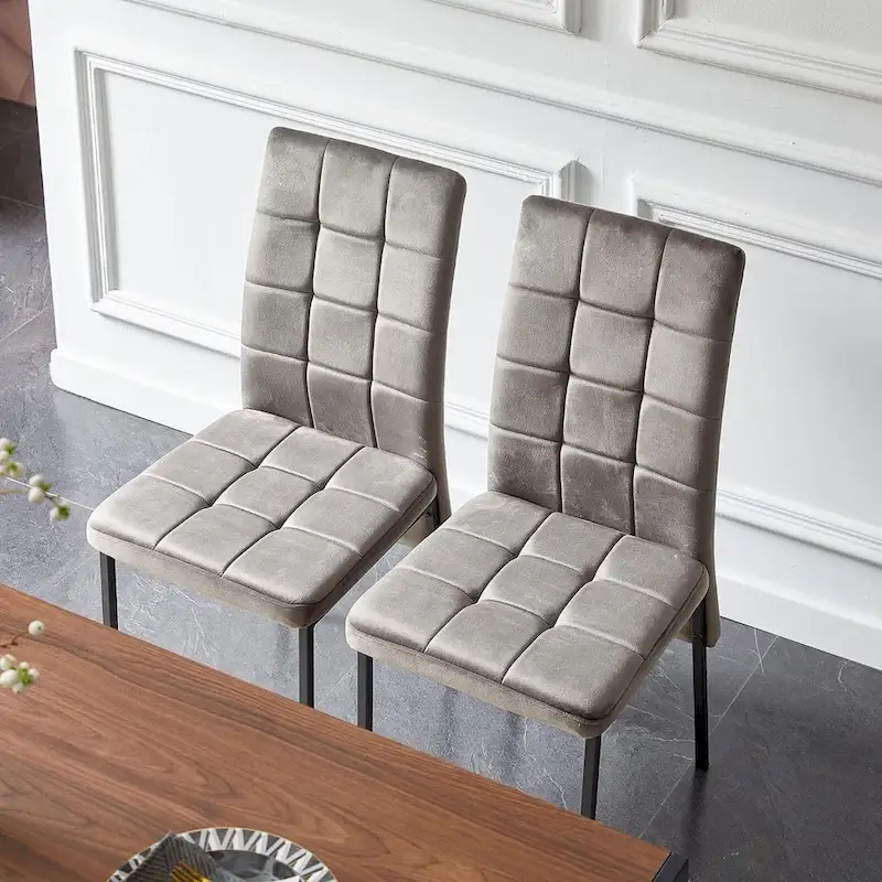 Howtai Upholstered Velvet Dining Chair High Back