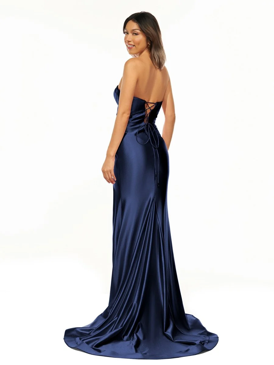 Sweetheart Fuchsia Pleated Mermaid Long Prom Dress