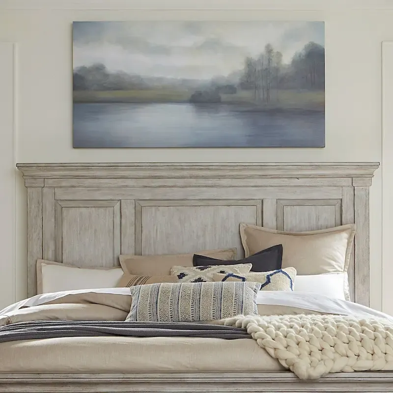 Heartland Antique White Tobacco King Bed Panel Headboard