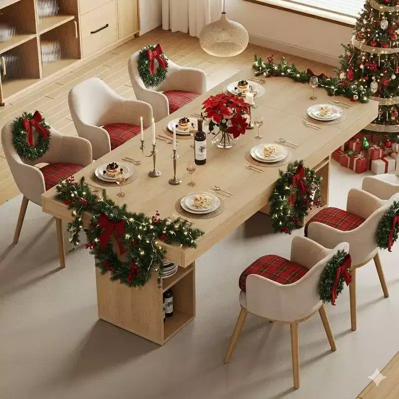 Acekool 71 Rectangular Dining Table with Double-Sided Storage Shelves, Large Capacity, Seats 6-8, for Kitchen or Office