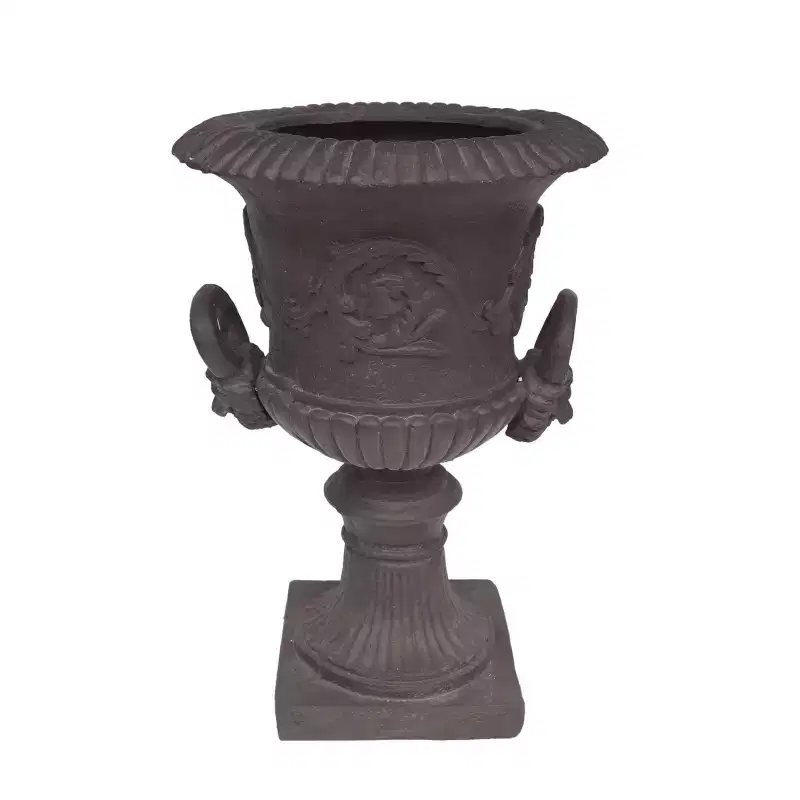 29" Planter Adonis Lightweight Concrete Patio Urn Gray - Christopher Knight Home: Pedestal, Decorative, Roman Design