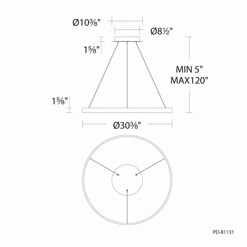 WAC Lighting PD-81131 Sirius 31  Wide LED Pendant