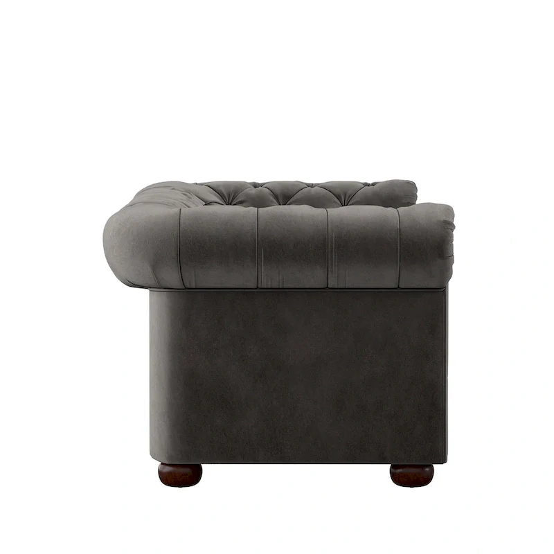 Grey Button-Tufted Chesterfield Sofa - 4/5/6 Seater
