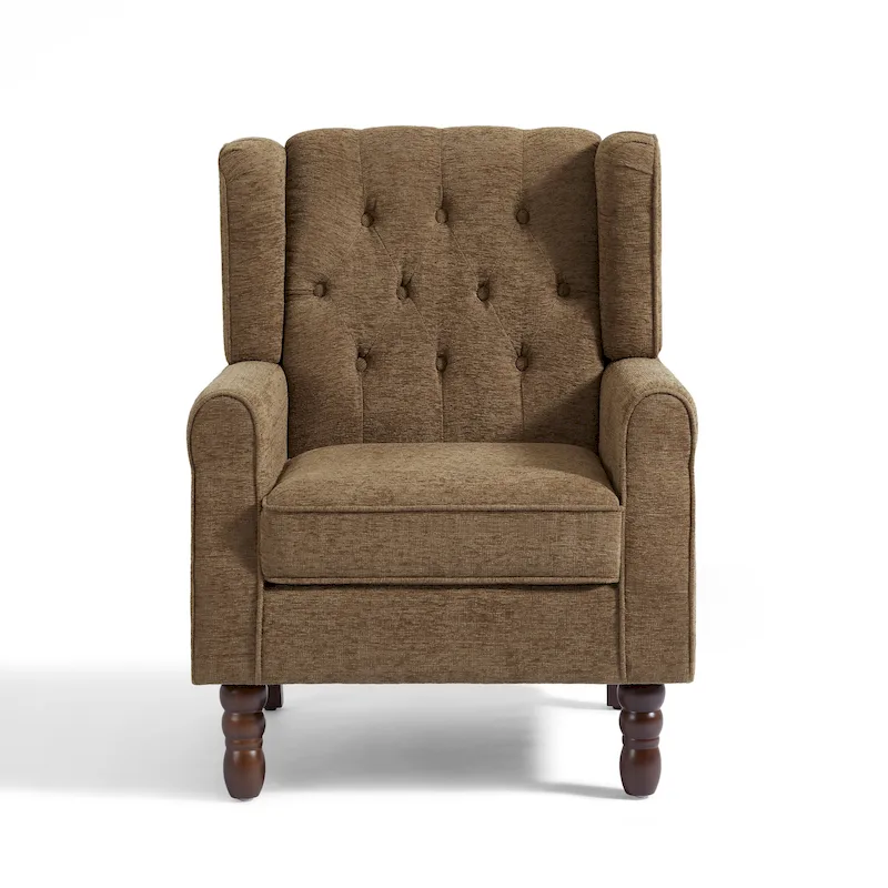 Button-Tufted Accent Chair Wingback Armchair - 38H