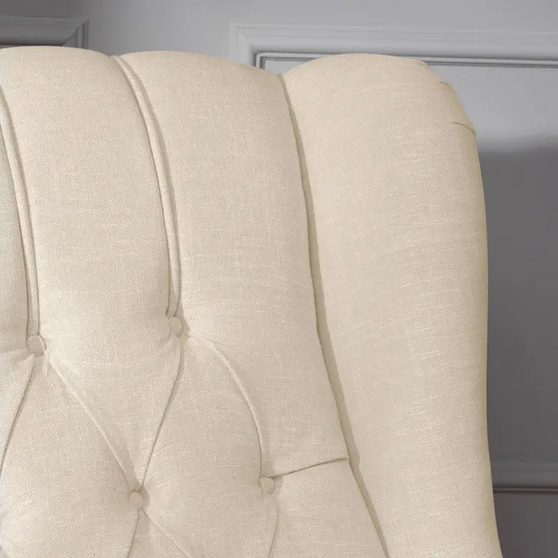 Tufted Fabric Wingback Recliner Club Chair