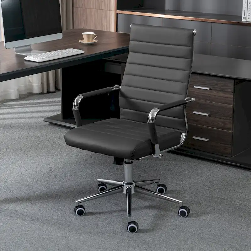 Ergonomic Office Desk Chair PU Leather Height Adjustable Swivel Chair