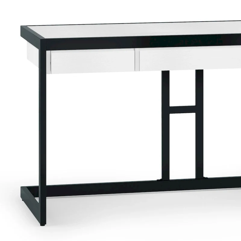 WYNDENHALL Cecilia Solid Acacia Wood Industrial Office Desk