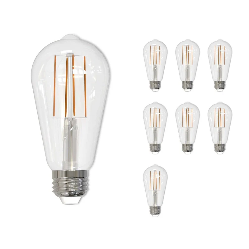 Bulbrite Pack of (8) 7 Watt Dimmable Clear Filament ST18 Medium (E26) LED Bulb