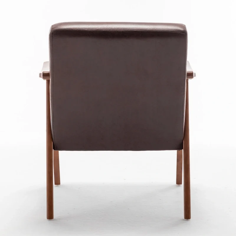 Dark Brown Mid-Century Accent Chair - Single Seat