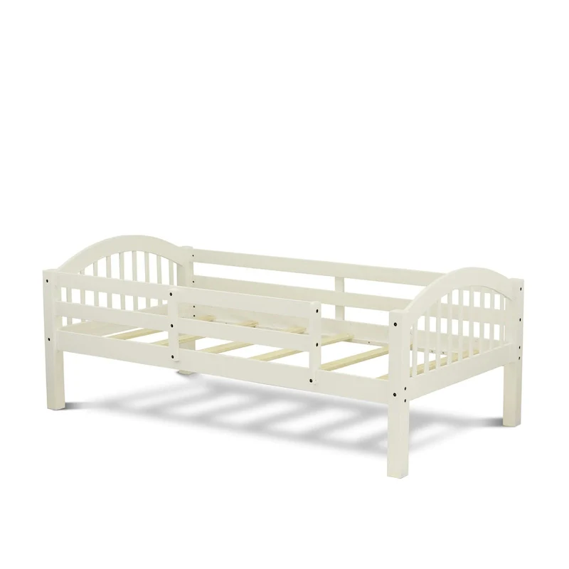 Linen White Twin-over-Twin Bunk Bed, Sleeps 2 – with Storage Options