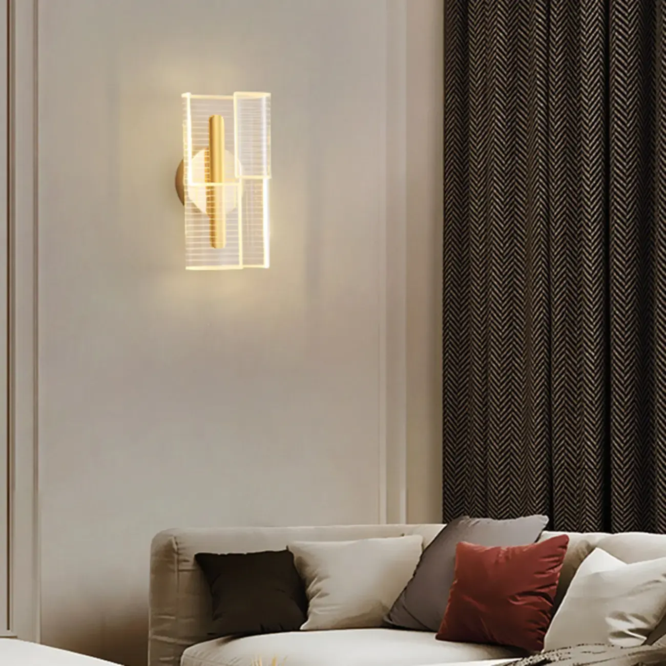 Modern Clear Acrylic Gold Ambient Wall Sconce