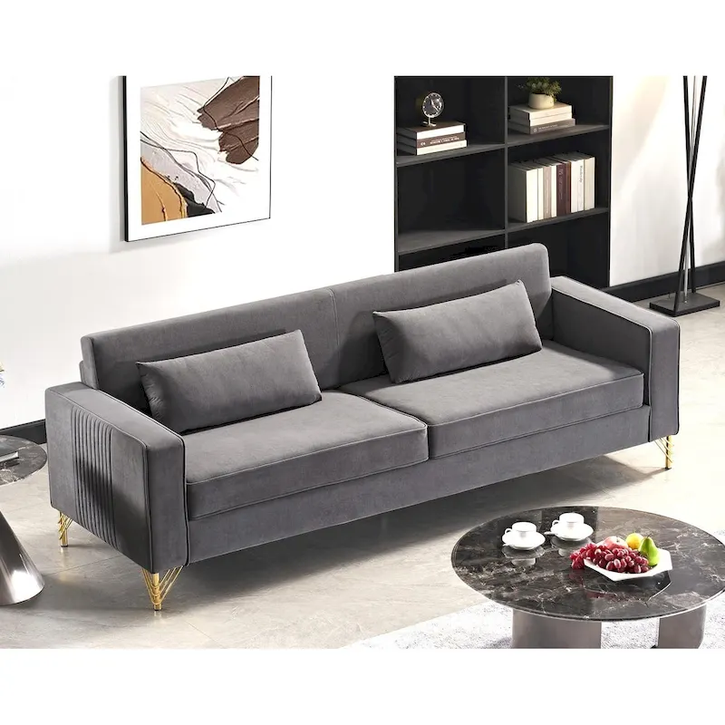 Modern Velvet Upholstered Living Room Sofa