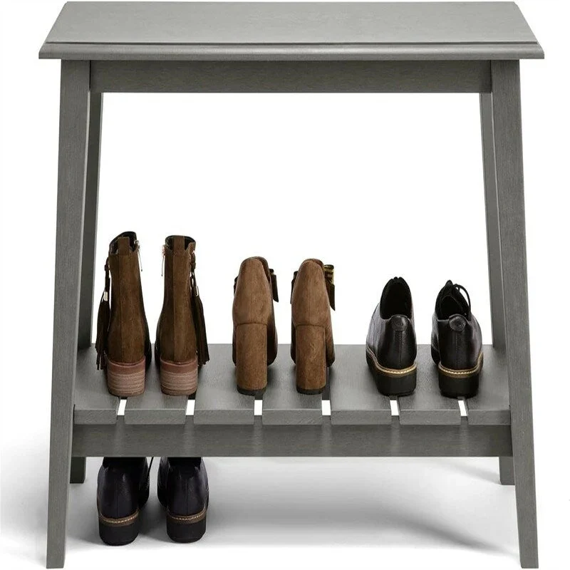 Grey Poly Lumber Entryway Storage Bench