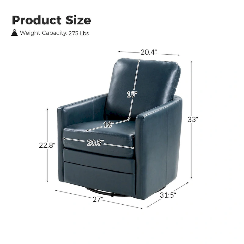 Terrance Transitional Swivel Faux Leather Barrel Chair with Metal Base Set of 2