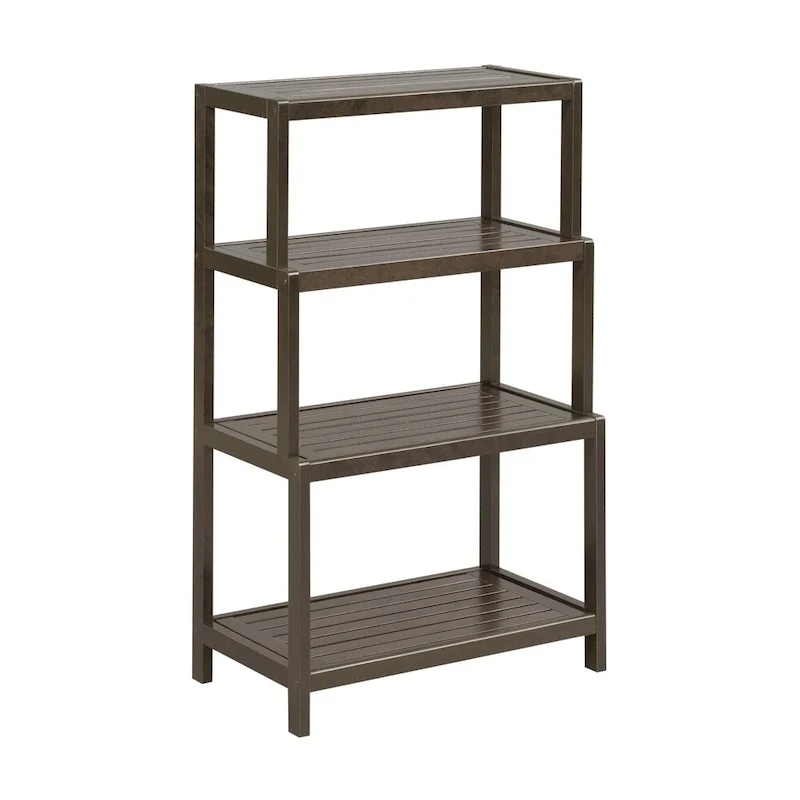 NewRidge Solid Wood Dunnsville 4-Tier Stepback Shelf, Bookcase