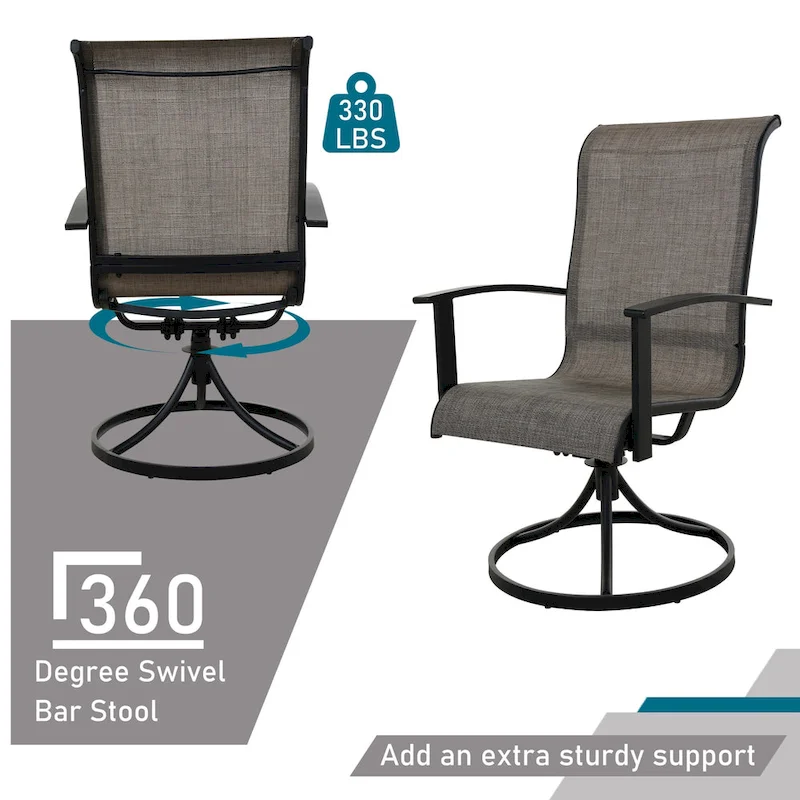 Teslin Iron Frame Swivel Dining Chair (Set of 2)