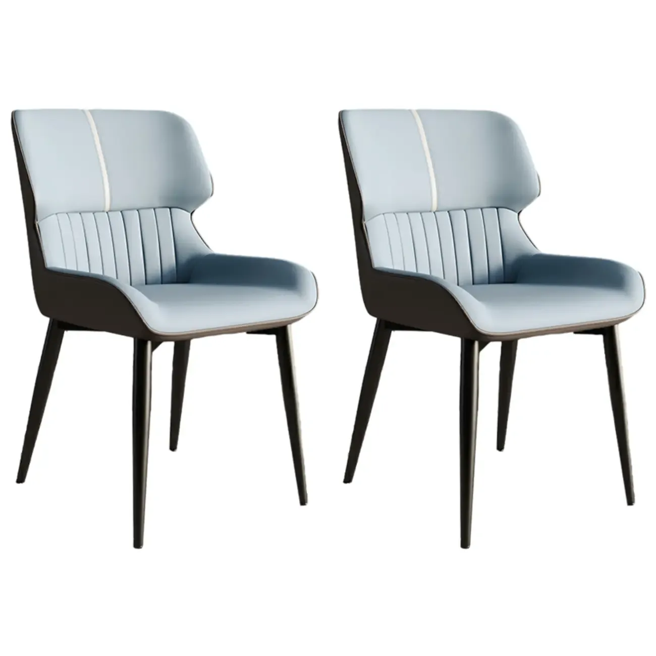 Leather Low Solid Back Armless Dining Side Chair