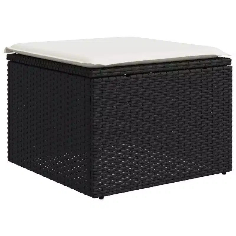 vidaXL Garden Sofa Set Black PE rattan Medium Modular Garden Sofa Set