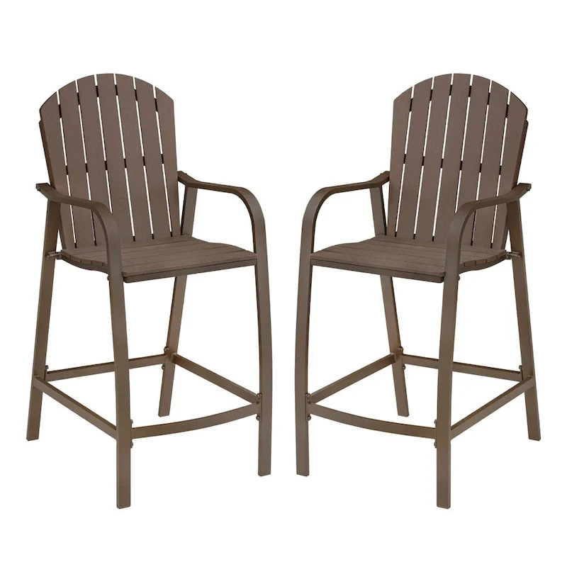 Pellebant 2PCS Patio Bar Stools - 25.19Dx21.96Wx48.22H