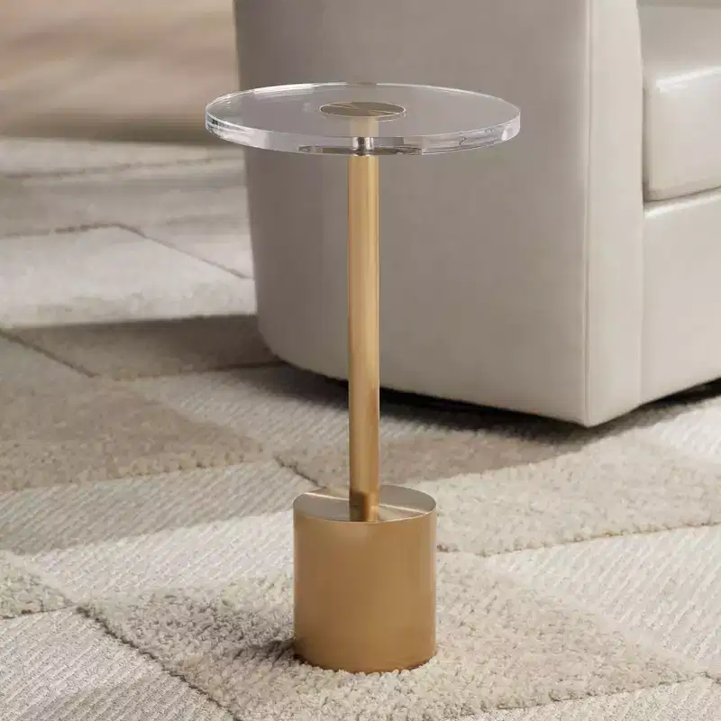 55 Downing Street Melanie 11 3/4 Wide Brushed Gold Round Side Table