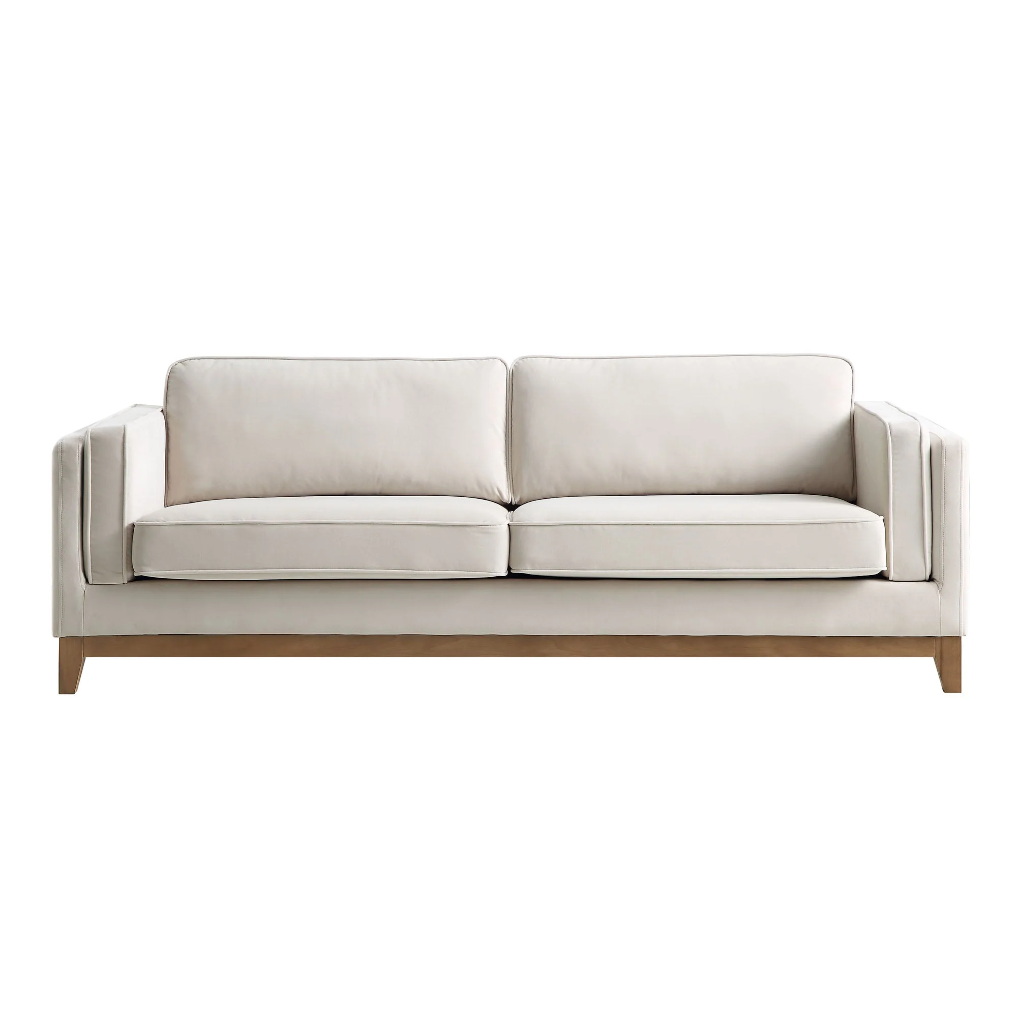 Champagne Velvet Sofa, 3-Seater