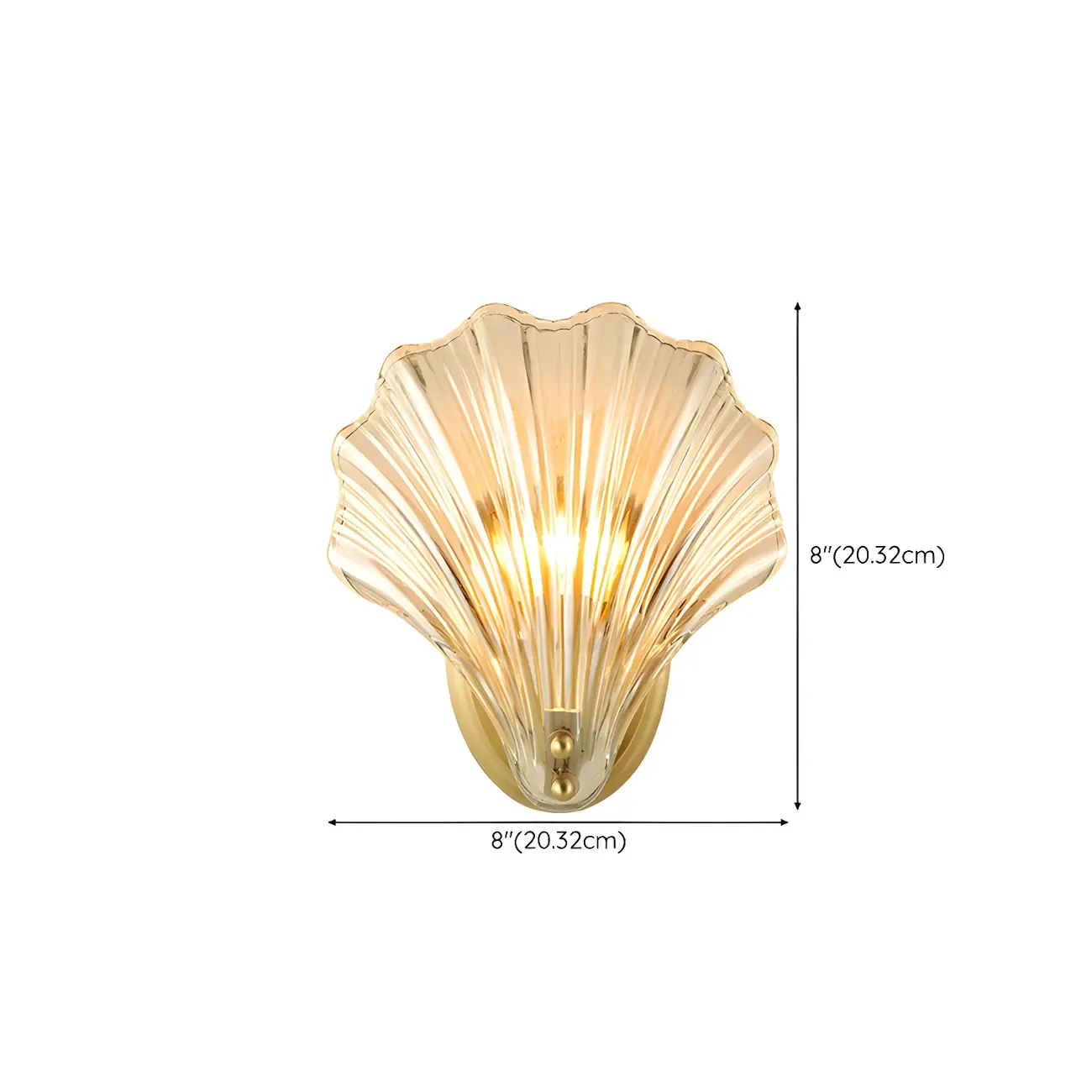Artistic Glass Gold Shell Wall Sconce