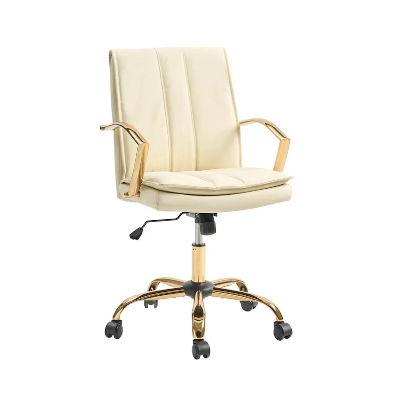 Ignacio Modern Leather Rocking Office Chair with Metal Base by HULALA HOME