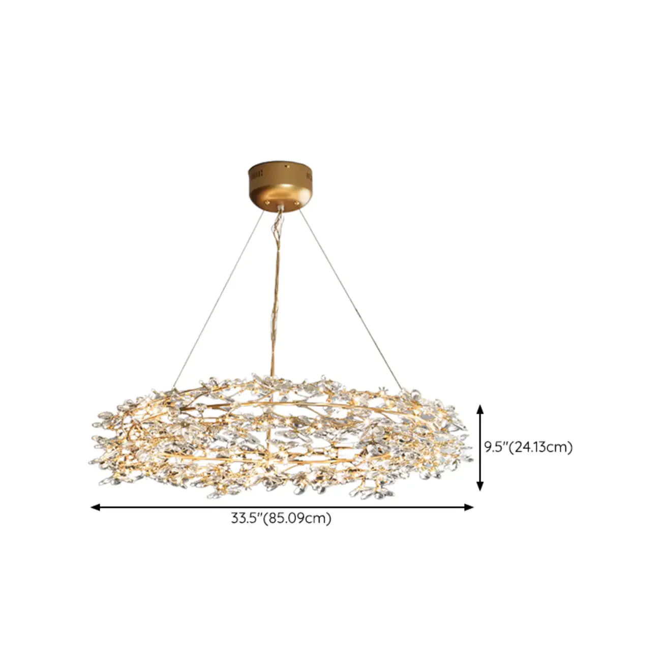 Modern Crystal Branch Chandelier with Adjustable Length