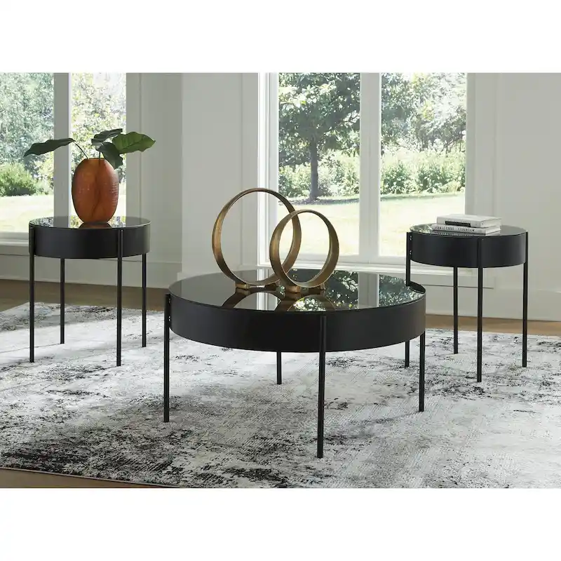 Ardoline Black Occasional Table Set (Set of 3) - 36 W x 36 D x 18.25 H