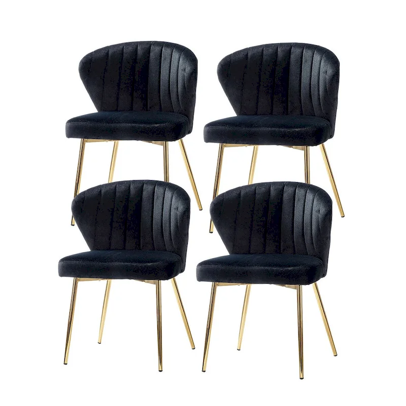 Barbara Side Chair with Metal Base Set of 4 by HULALA HOME