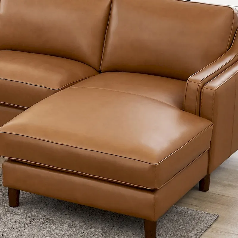 Hydeline Bella Top Grain Leather Right-Facing Sectional Sofa
