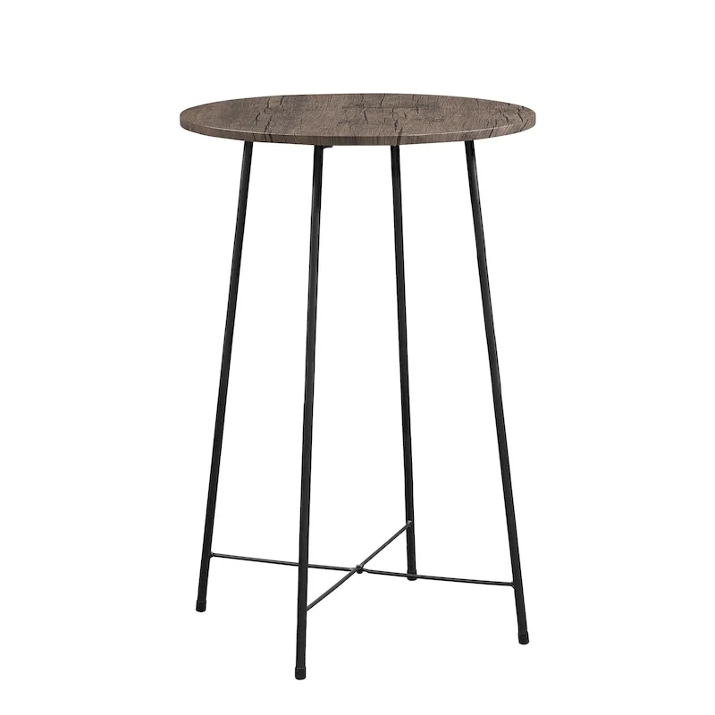 35.4 High Round Bar Table, Industrial Style Wood Top Bistro Pub/Breakfast Table