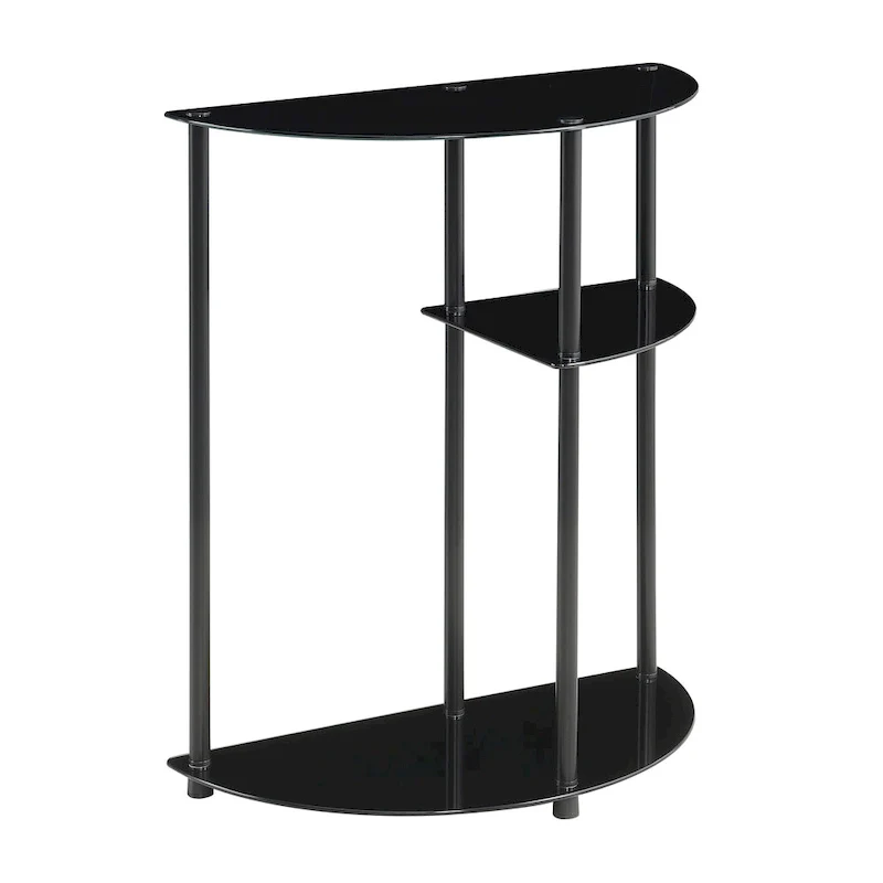 Convenience Concepts Classic Glass 3 Tier Display Entryway Hall Table