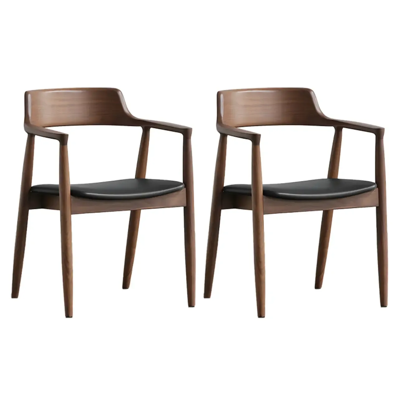 Mid Century Solid Wood Dining Chair Set of 2