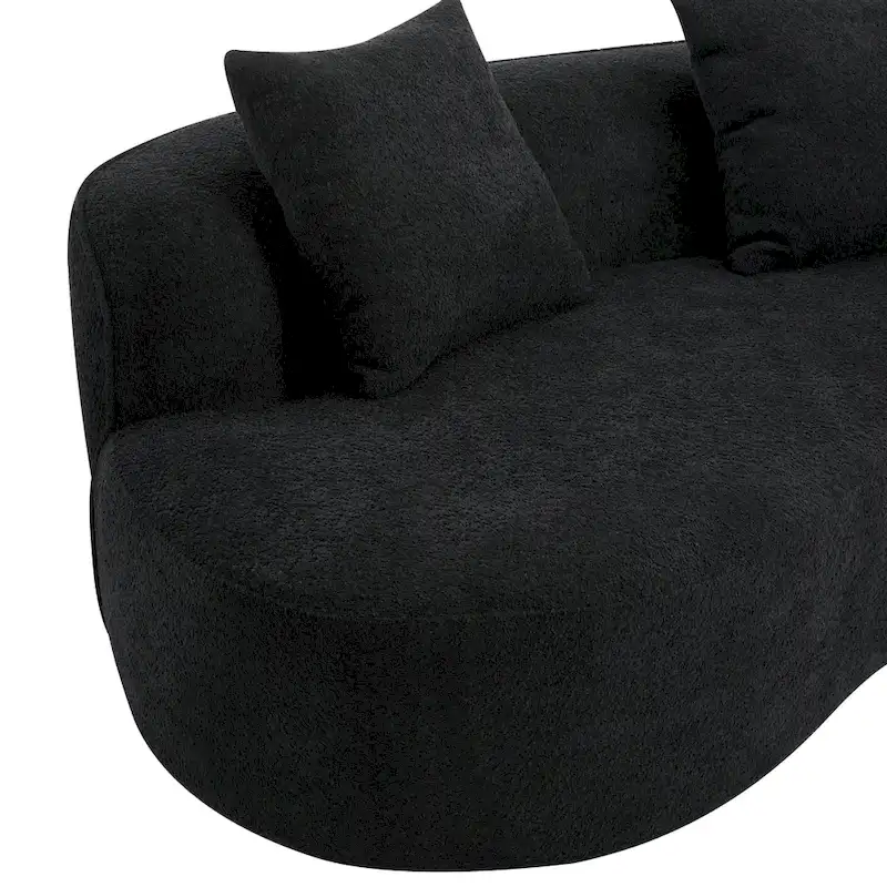 Beige Curved Sectional Sofa - 5 Seater